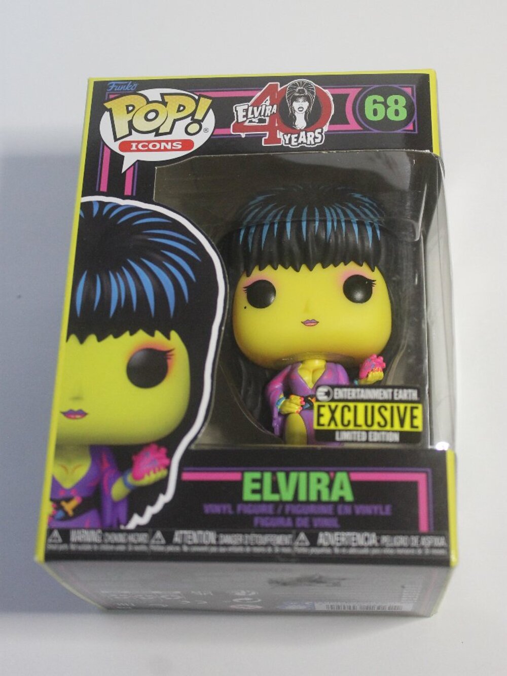Funko Pop! Elvira Black Light #68 EE Exclusive New